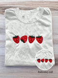 CAMISA CON FRESAS BORDAS DE MUJER