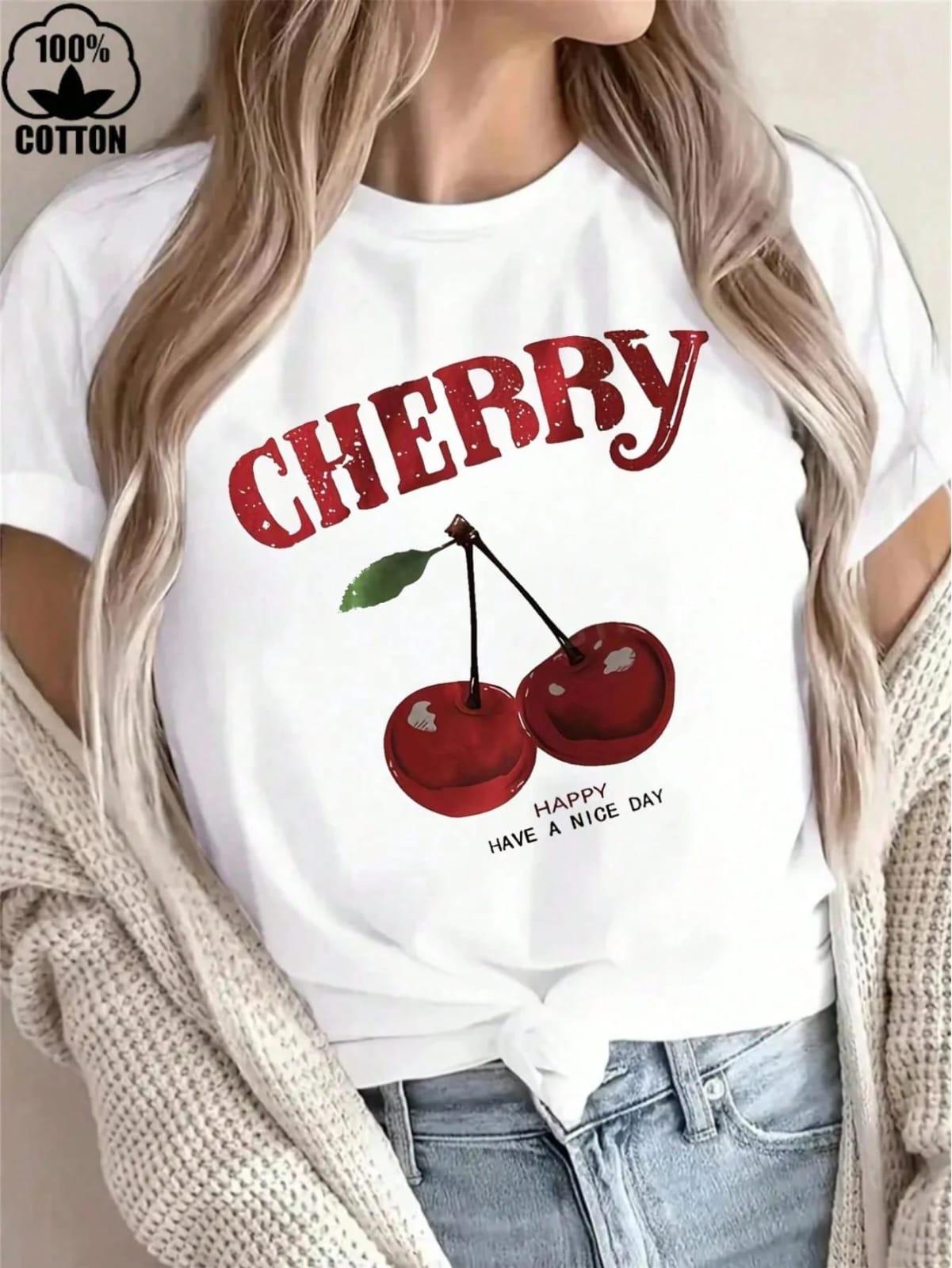 CAMISA DE MUJER  DE CHERRY HAVE A NICE DAY