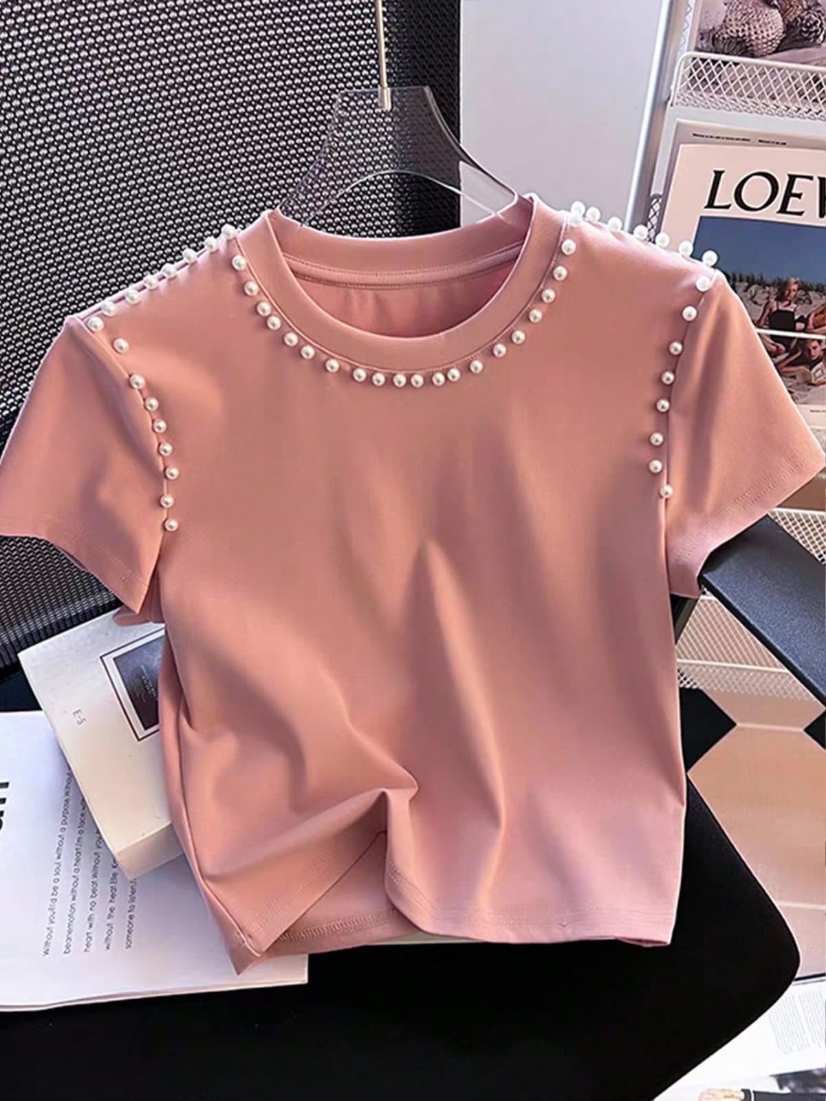 CAMISA DE DAMAS CON PERLAS
