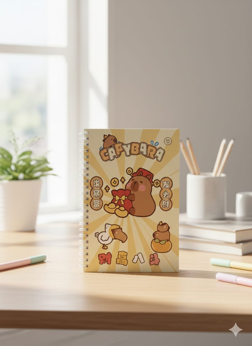 LIBRETA CON DISEÑO DE CAPIBARA MEDIANA
