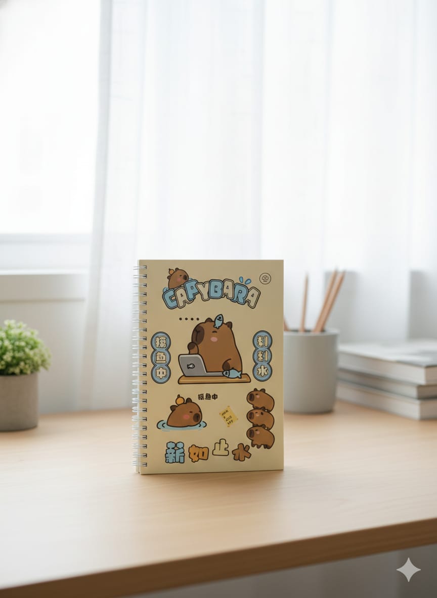 LIBRETA CON DISEÑO DE CAPIBARA MEDIANA