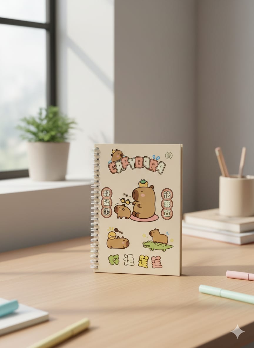 LIBRETA CON DISEÑO DE CAPIBARA MEDIANA