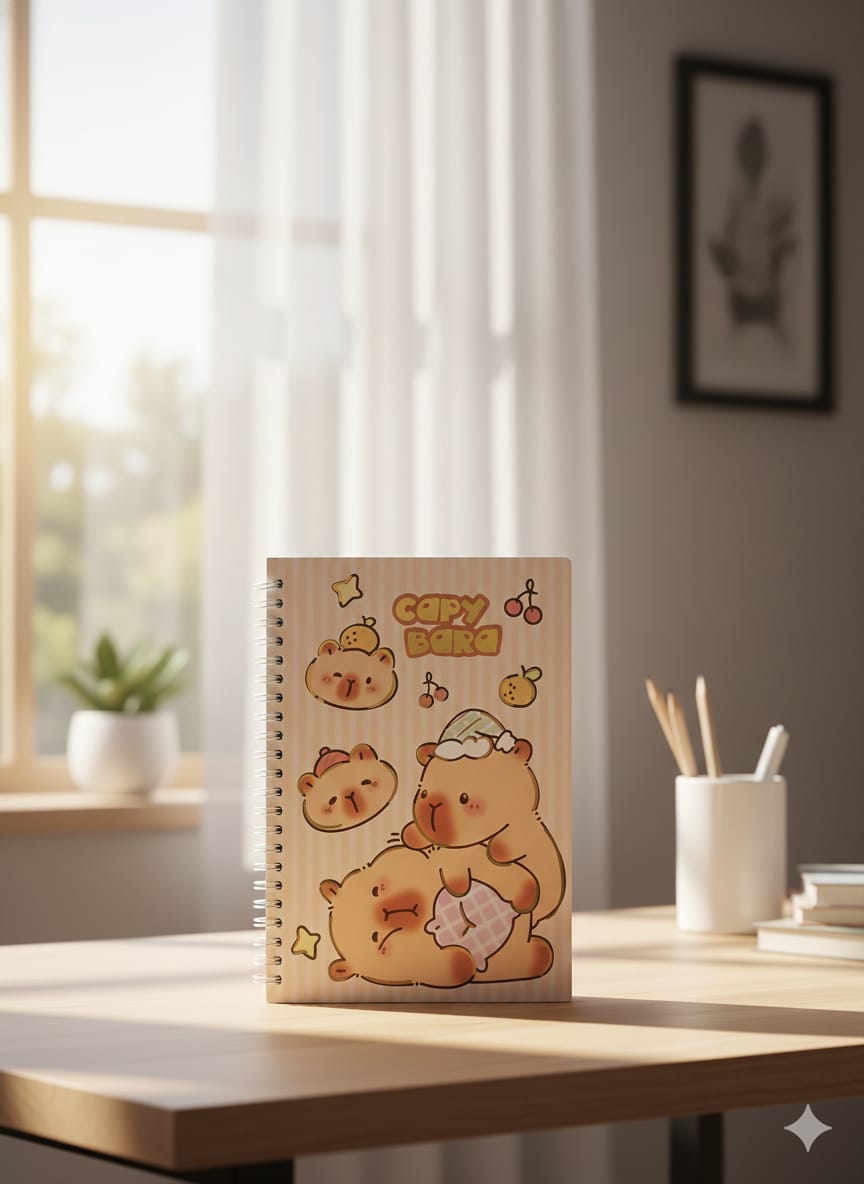 LIBRETA CON DISEÑO DE CAPIBARA MEDIANA