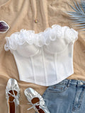 TOP AJUSTADO CON VOLANTES ROMANTICO Y SEXY
