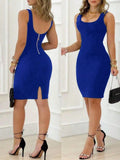 VESTIDO ROJO CON SIPER ABIERTO DE MUJER