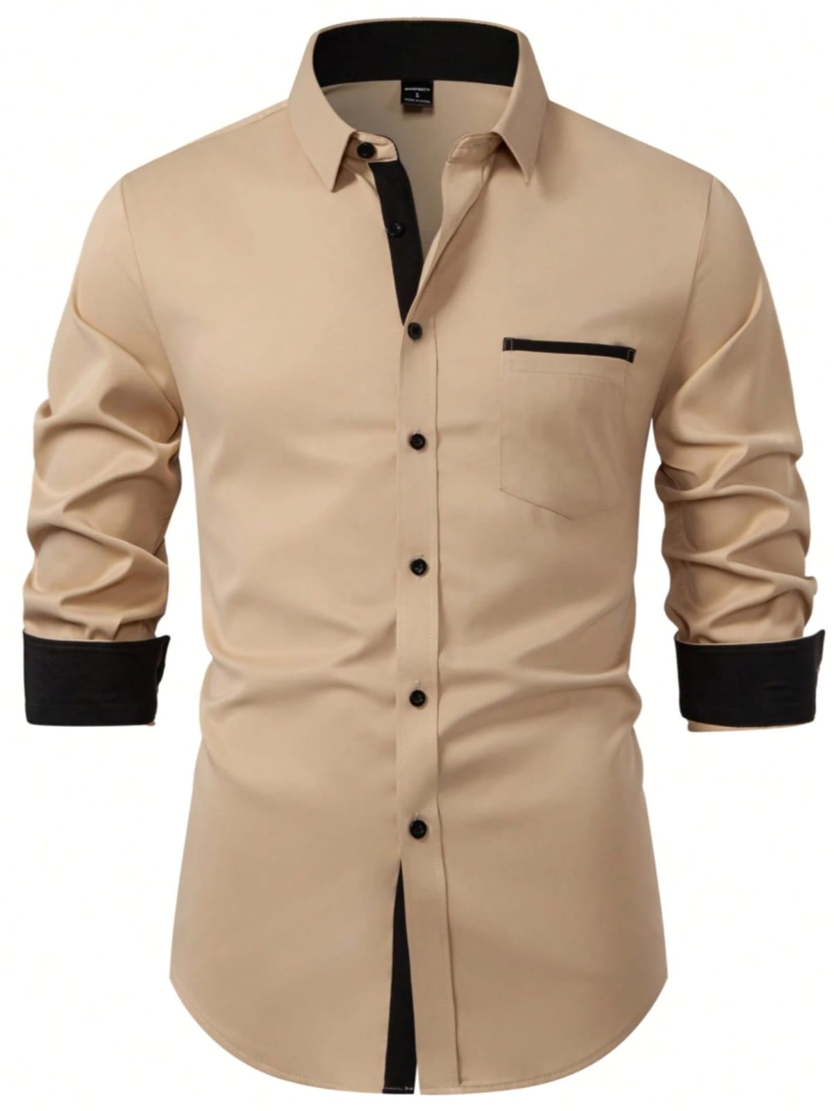 CAMISA DE HOMBRE CON BOTONES NEGROS
