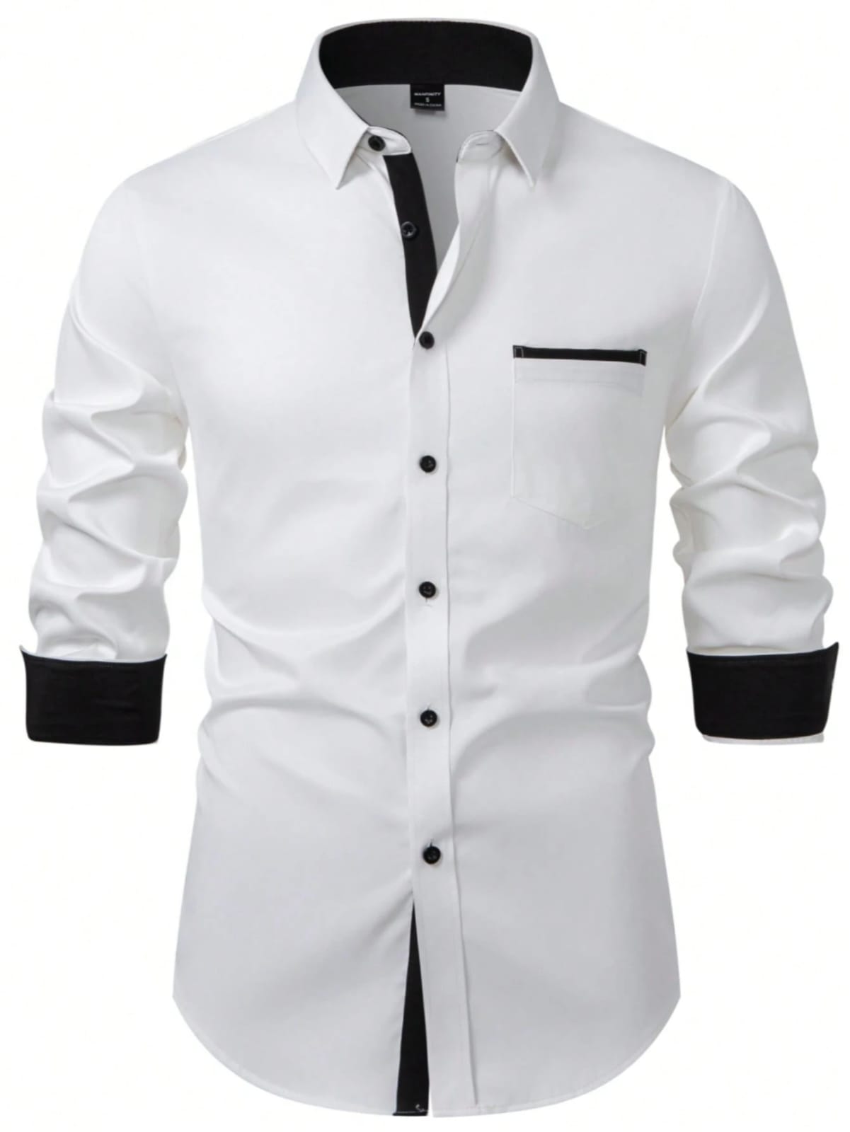 CAMISA DE HOMBRE CON BOTONES NEGROS