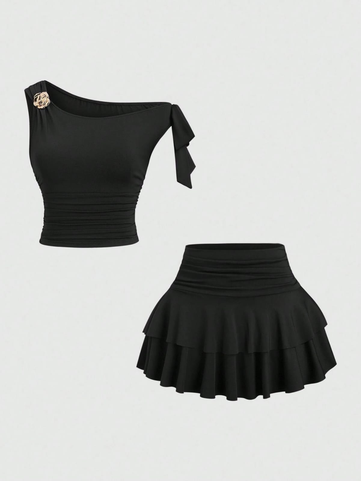 CONJUNTO DE FALDA Y TOP PARA MUJER
