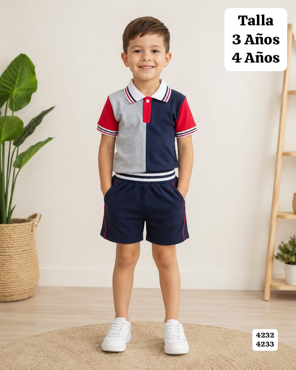CONJUNTO DE CAMISA SPORT Y SHORT DE NIÑO