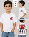 CAMISA BLANCA CON DIBUJO DE RAYO MCQUEEN DE NIÑO