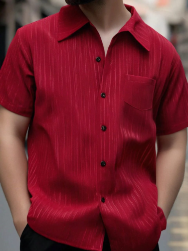 CAMISA ROJA GRANDE DE BOTONES DE NIÑO TALLA 13 AÑOS 00001154