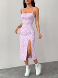 VESTIDO MORADO CON FLORES TALLA PETITE M 00003850