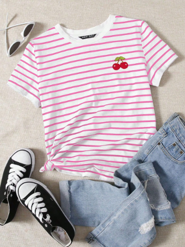 CAMISA DE RAYAS ROSADA
