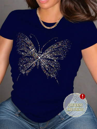 CAMISA AZUL OSCURO CON DISEÑO DE MARIPOSA TALLA M 00002263