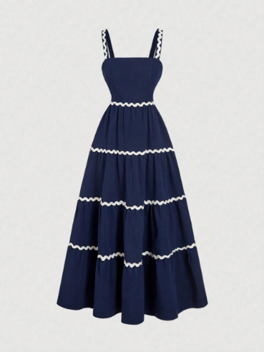 VESTIDO AZUL CON RAYAS BLANCAS TALLA S 00003623