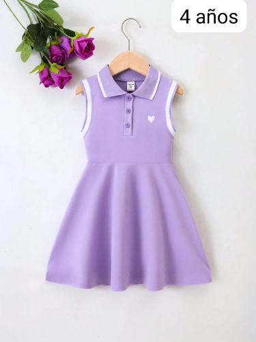 VESTIDO DE NIÑA COLOR MORADO TALLA 4 AÑOS 0004732